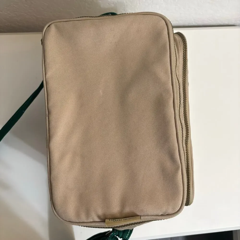Ducks Unlimited Insulated Cooler Lunch Bag Khaki Canvas Green Strap